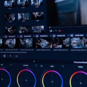 A detailed view of a video editing software interface showing color grading tools.